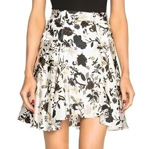 A.L.C. Black and White Floral Mini Skirt